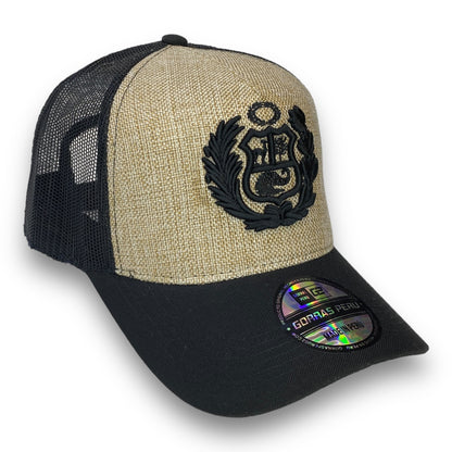 DM Gorra Escudo Peruano en yute - Gorras Perú