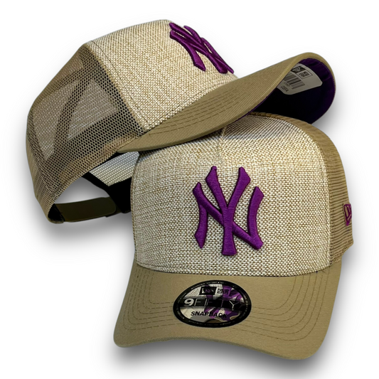 Gorra New York en yute bordado Morado