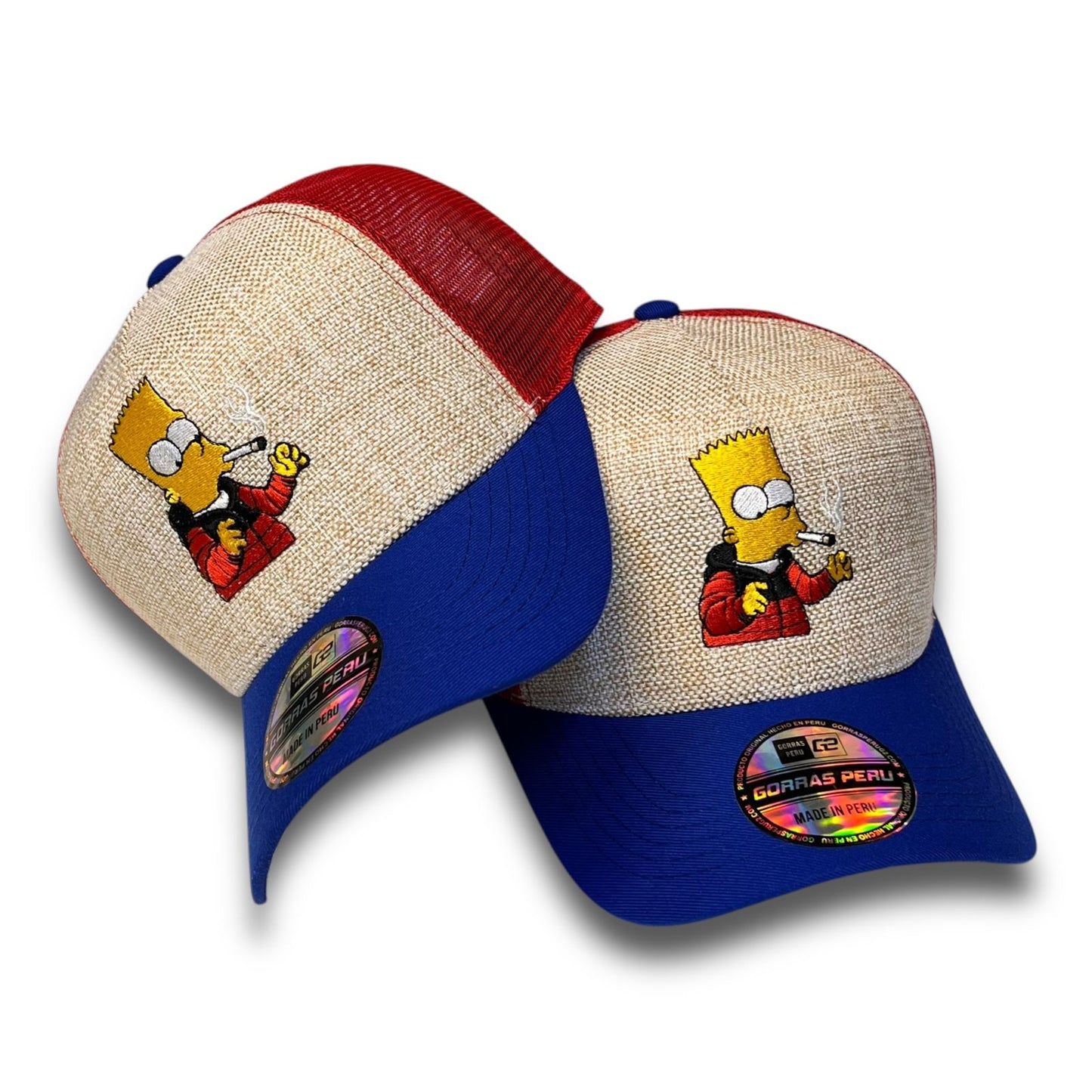 11. gorra G2 en yute con bordado bart simsom