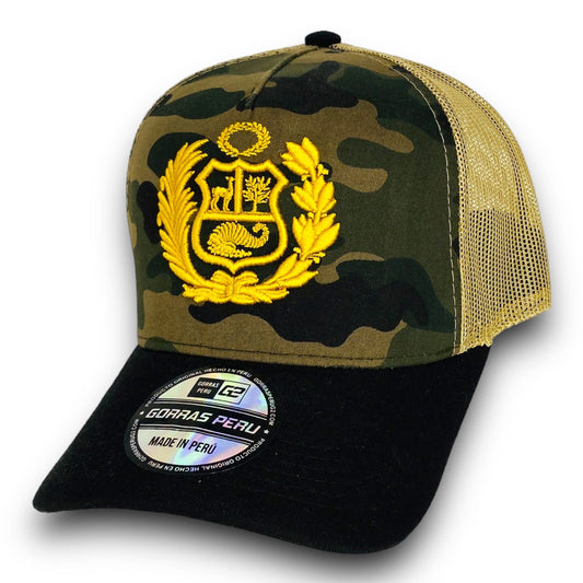 Gorra Escudo Perú Dorado - Gorras Perú